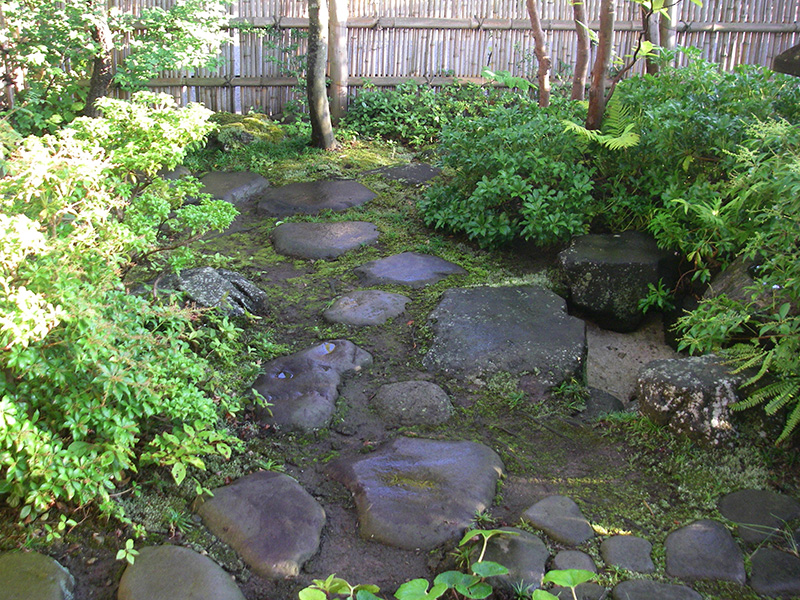 野趣味のある川石の伝い