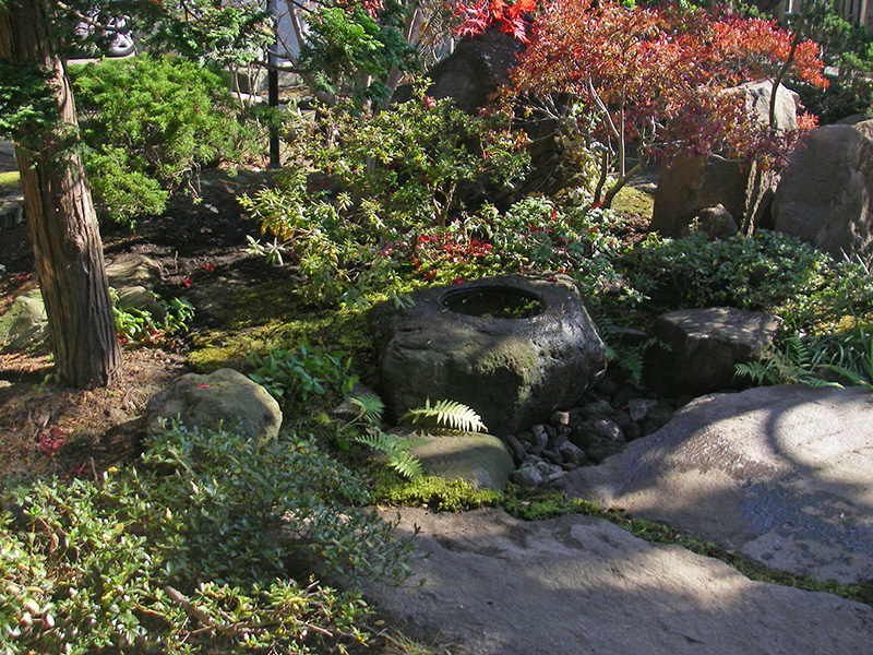 飾りだった既存の手水鉢で組んだ蹲踞